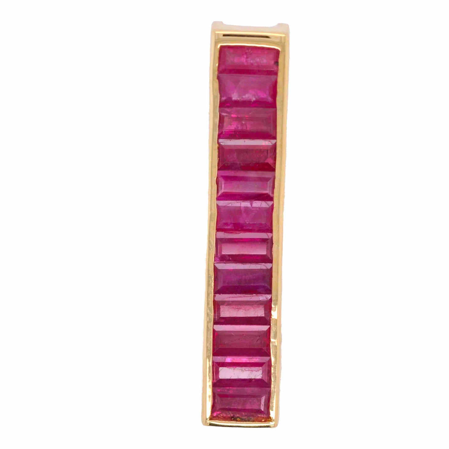 Ruby pendant necklace with bar design