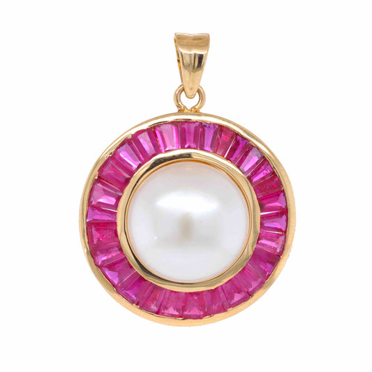 ruby pendant necklace gold