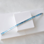 Tennis Bracelet - Blue Topaz Square Edition