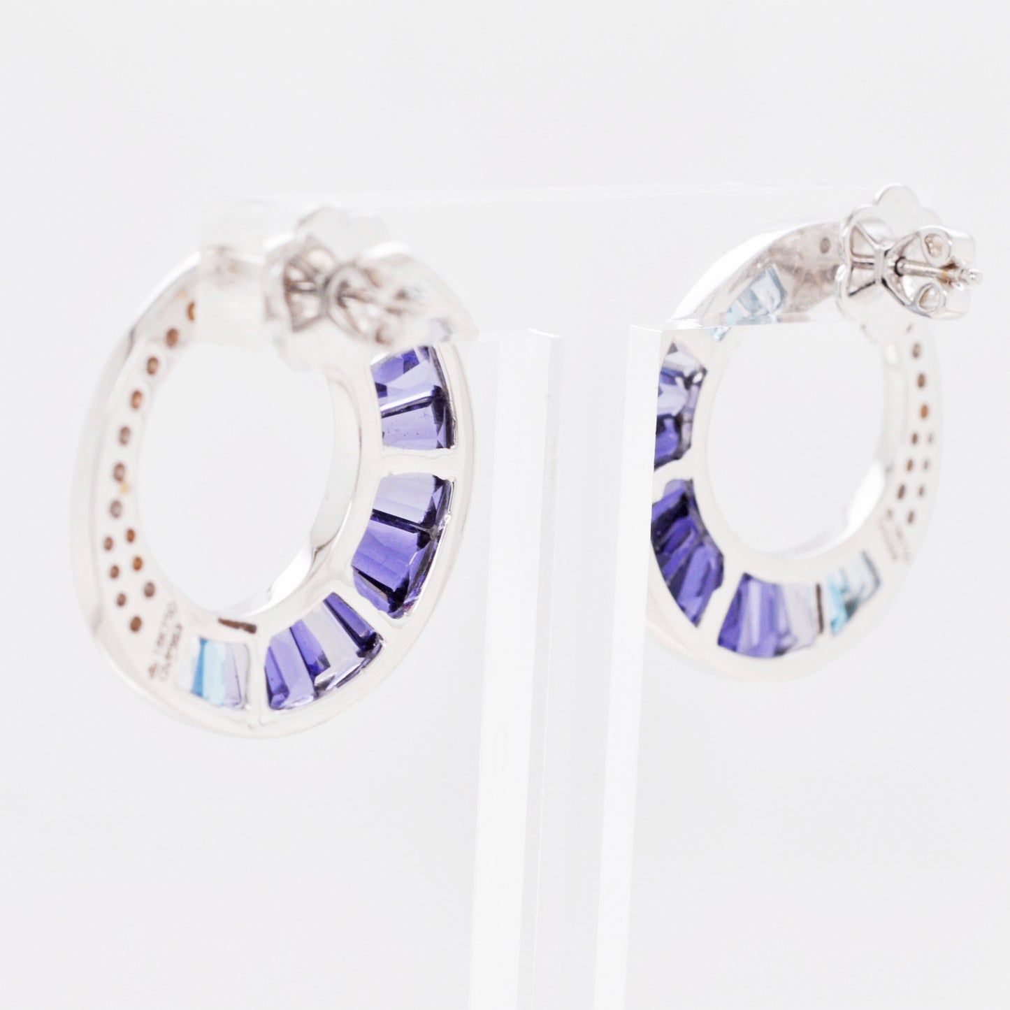 Cleopatra Iolite Blue Topaz Stud Earrings