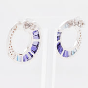 Cleopatra Iolite Blue Topaz Stud Earrings