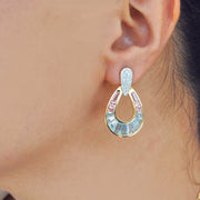 Doorknocker Aquamarine Pink Tourmaline Earrings