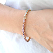 Tennis Bracelet - Rainbow Octagon Edition