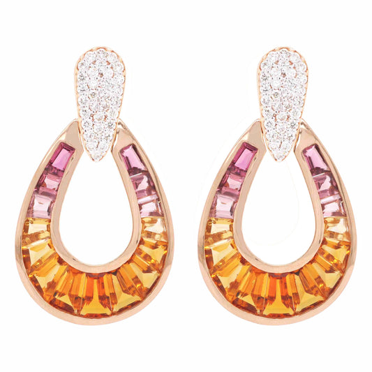 18k gold pink tourmaline earrings | vaibhav dhadda