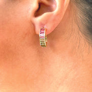 Linear Bi Color Tourmaline Earrings