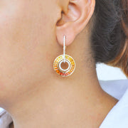 Circle Yellow Sapphires Dangle Set
