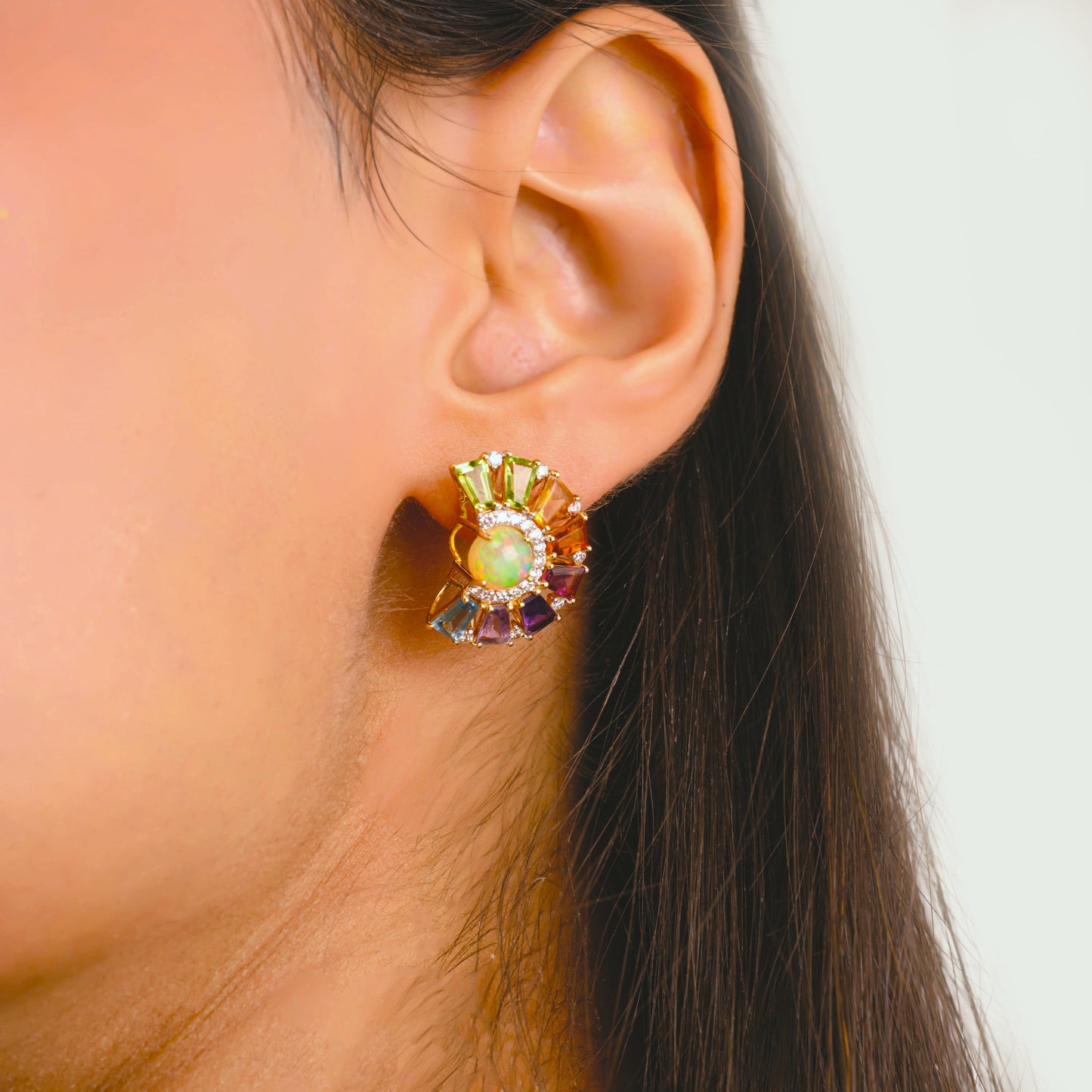 Circle Rainbow Ferris Wheel Earrings