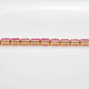 18K Gold Ruby 6x4 MM Octagon Tennis Line Bracelet - Vaibhav Dhadda Jewelry