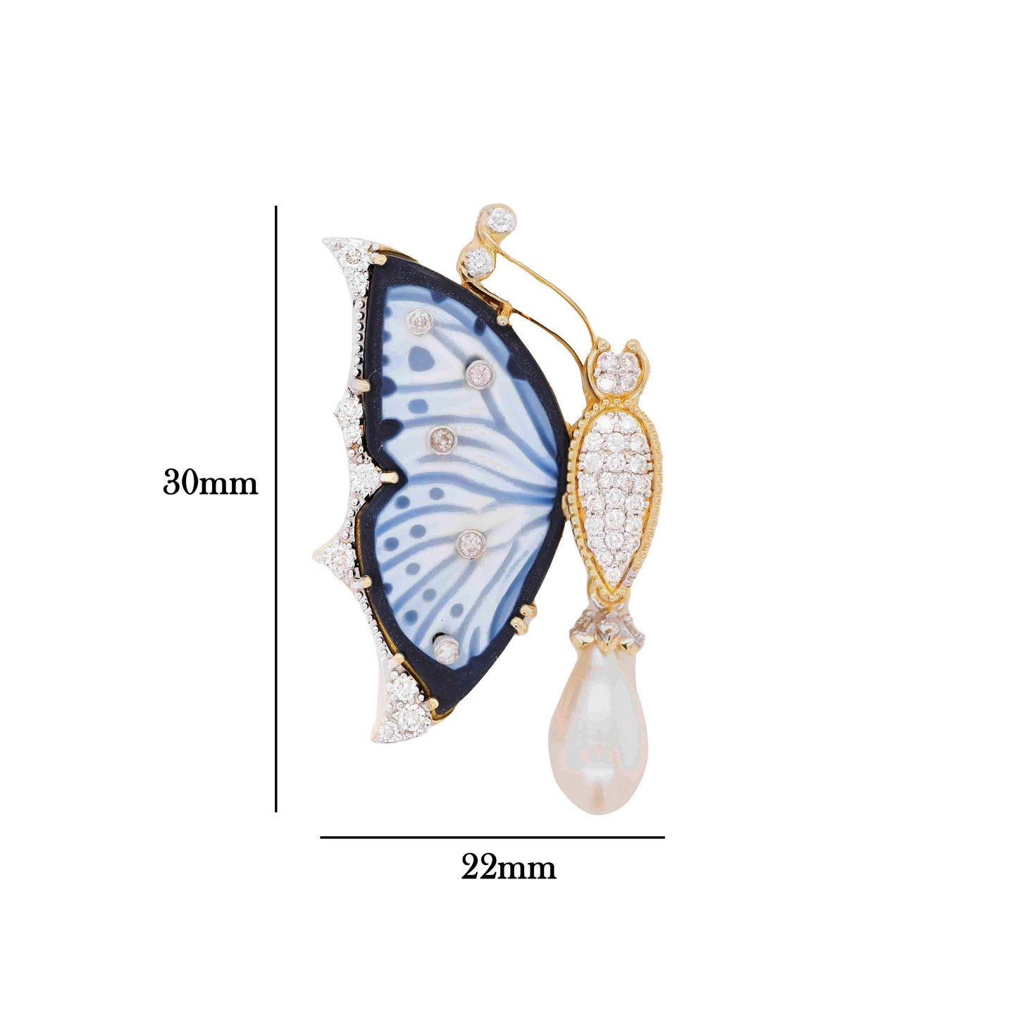 Butterfly Pearl Pendant Brooch