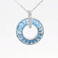 Circle Blue Topaz Diamond Pendant