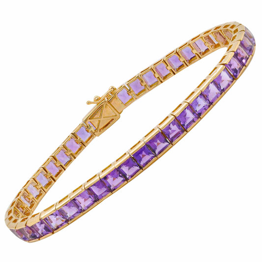 amethyst tennis link bracelet