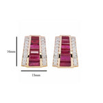 18K Gold Ruby Art Deco Pyramid Diamond Set - Vaibhav Dhadda Jewelry