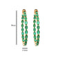 18K Gold Natural Zambian Emerald Oval Hoop Earrings