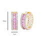 18K Gold Pink Sapphire Diamond Princess Cut Hoop Earrings - Vaibhav Dhadda Jewelry