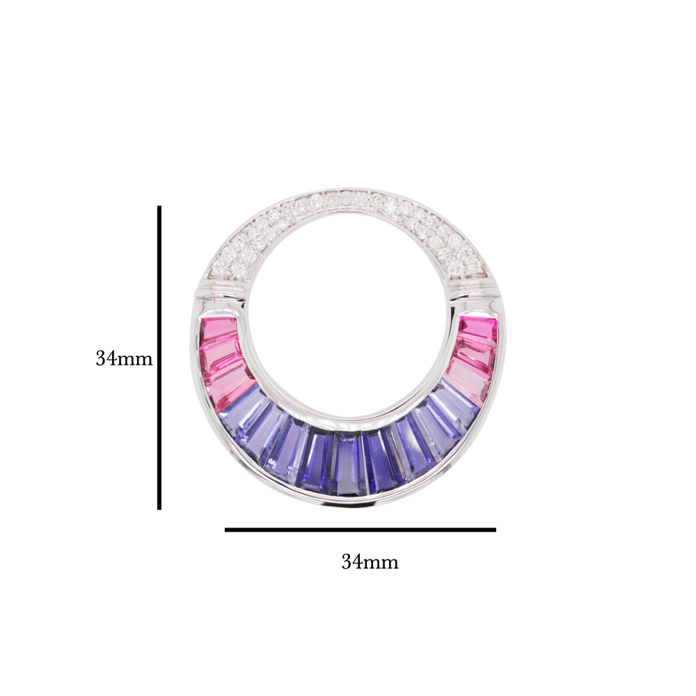 pink tourmaline and diamond pendant necklace