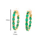 18K Gold Natural Colombian Emerald Oval Hoop Earrings - Vaibhav Dhadda Jewelry