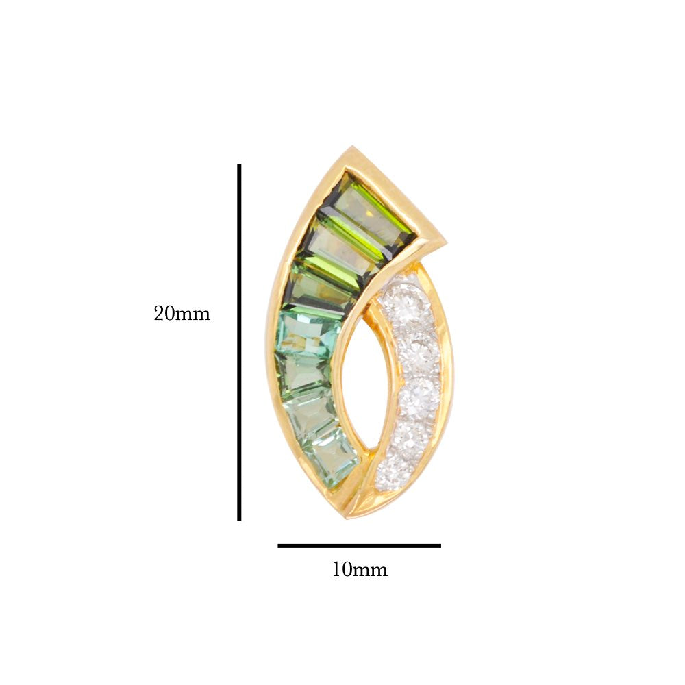 Tourmaline pendant with diamonds