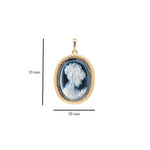 18K Gold Carved Princess Lady Victorian Cameo Pendant Necklace - Vaibhav Dhadda Jewelry