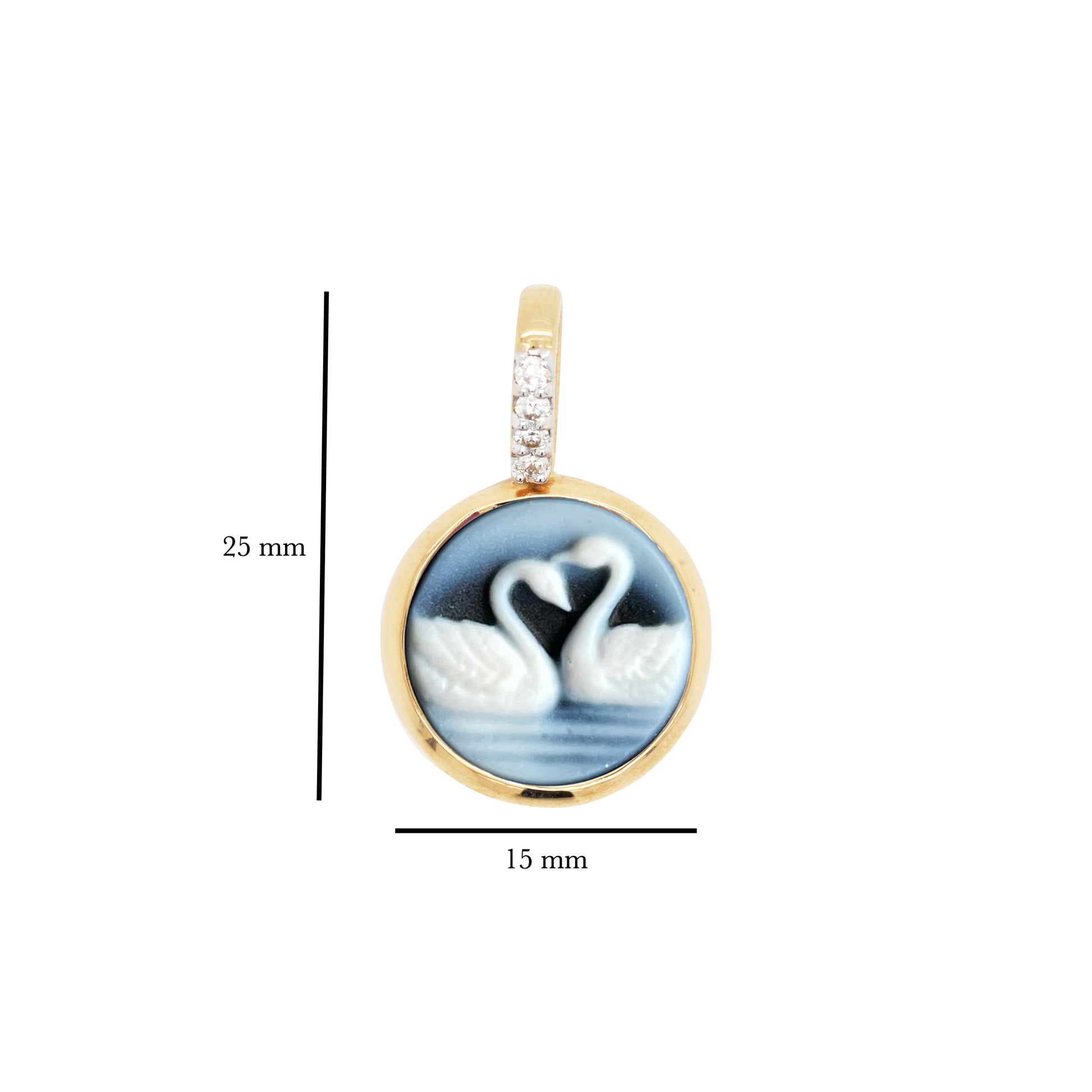 Diamond swan pendant