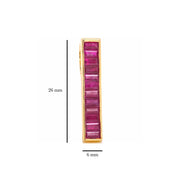 18K Gold Ruby Baguette Bar Pendant - Vaibhav Dhadda Jewelry