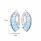 18k White Gold Blue Topaz Baguette Diamond Sword Earrings - Vaibhav Dhadda Jewelry