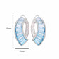 18k White Gold Blue Topaz Baguette Diamond Sword Earrings