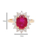 Oval Cluster Ruby Ring