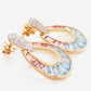 blue and pink gemstone diamond earrings