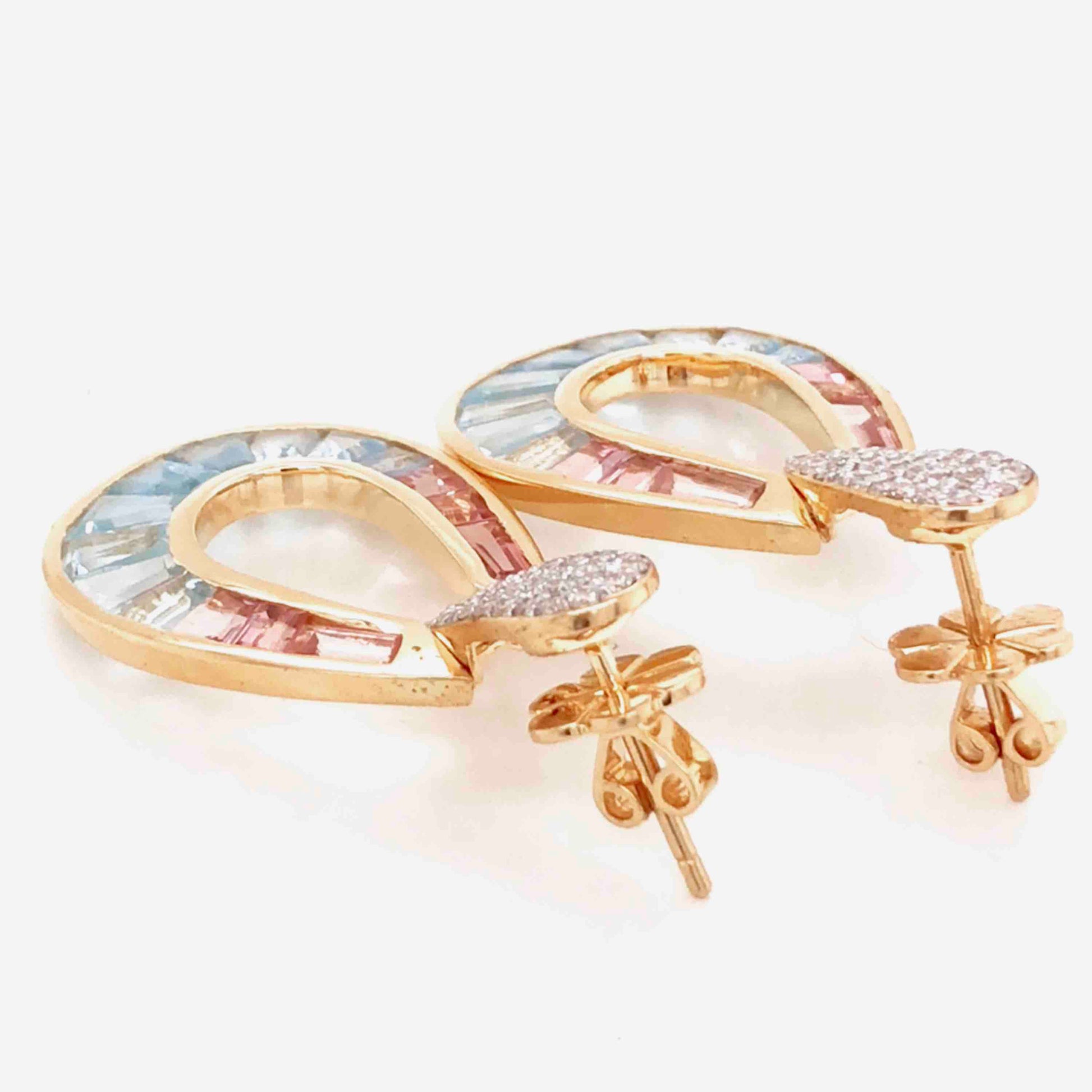 aquamarine earrings yellow gold