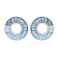 Circle Blue Topaz Curve Earrings