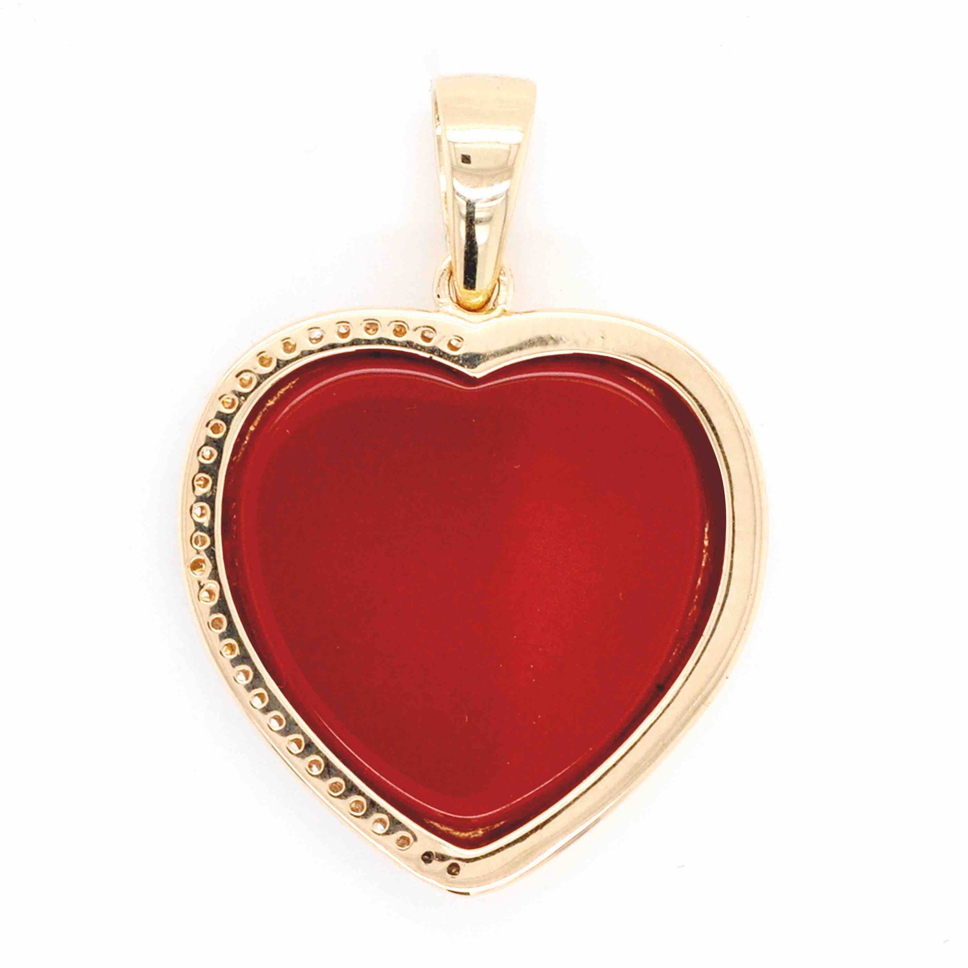 Valentine's Day Couple Pendant with Diamond and Cameo Carving