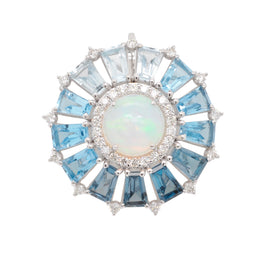 Blue Topaz Opal Pendant