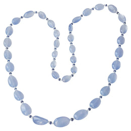 Blue Chalcedony Sapphire Crystal Necklace