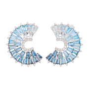 Orbit Blue Topaz Diamond Earrings