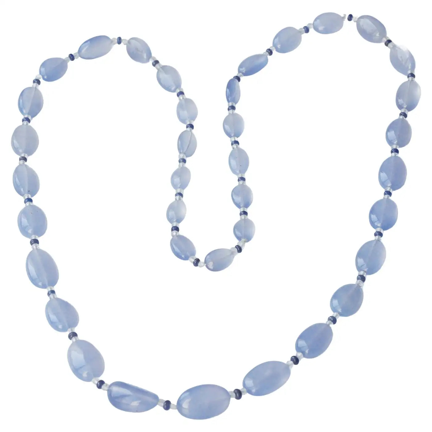 Blue Chalcedony Sapphire Crystal Necklace