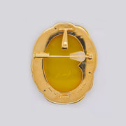Cameo Lady Yellow Pendant Brooch