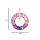 18K Gold Amethyst Diamond Circle Pendant Necklace