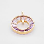 Circle Amethyst Diamond Pendant