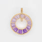 18K Gold Amethyst Diamond Circle Pendant Necklace