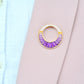 Brosche mit Amethyst-Kleopatra-Diamant-Anhänger aus 18 Karat Gold