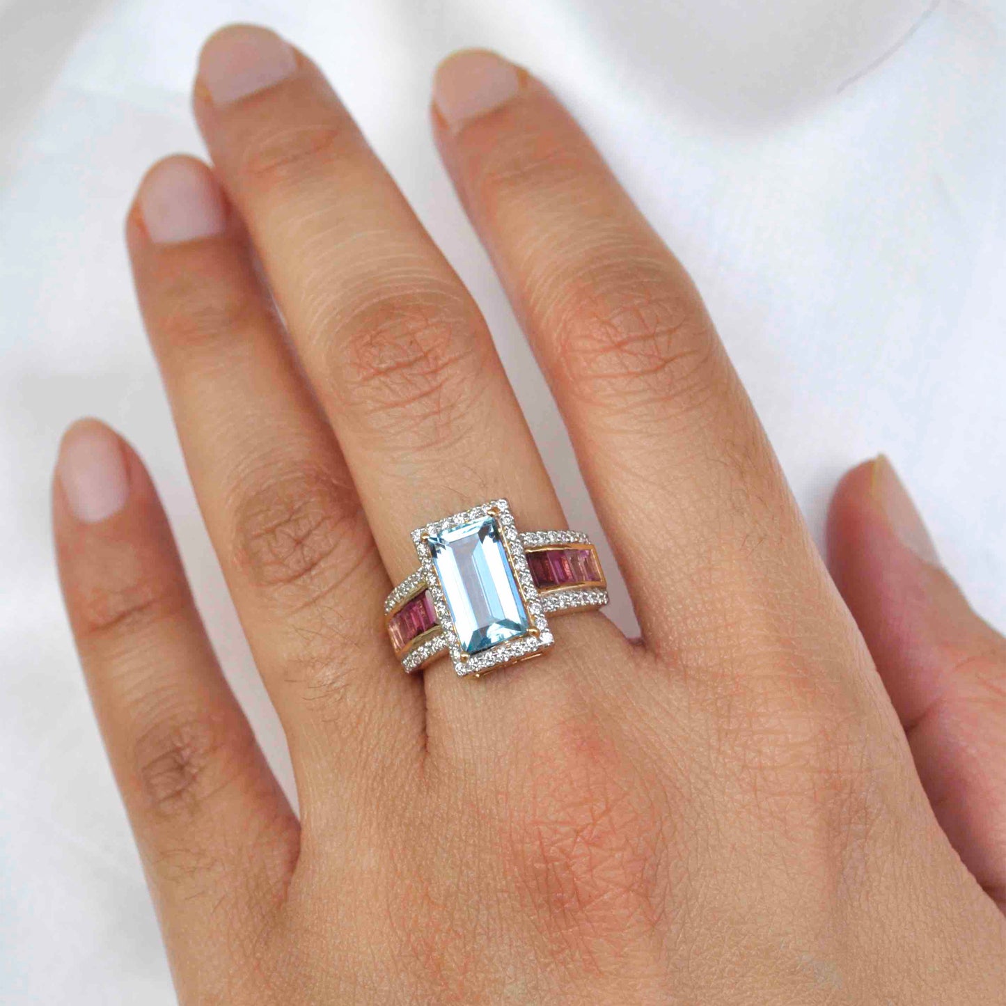 art deco aquamarine diamond ring