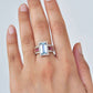 18K Gold Aquamarine Pink Tourmaline Baguette Diamond Ring - Vaibhav Dhadda Jewelry