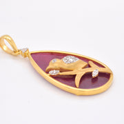 Reversible African Ruby Bird Pendant