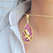 Reversible African Ruby Bird Pendant