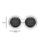 Sterling Silver Black Carbon Cufflinks - Vaibhav Dhadda Jewelry
