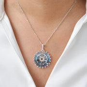 Orbit Blue Topaz Diamond Pendant