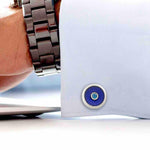 Peacock Blue Guilloché Enamel Cufflinks - Vaibhav Dhadda Jewelry