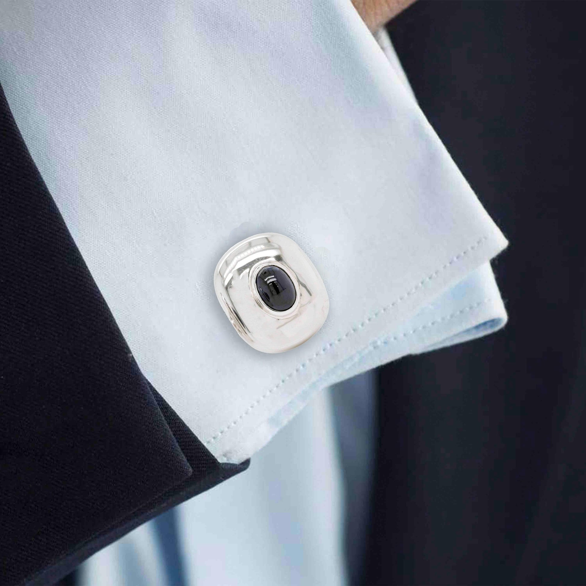 Blue Sapphire Gemstone Cufflinks - Vaibhav Dhadda Jewelry