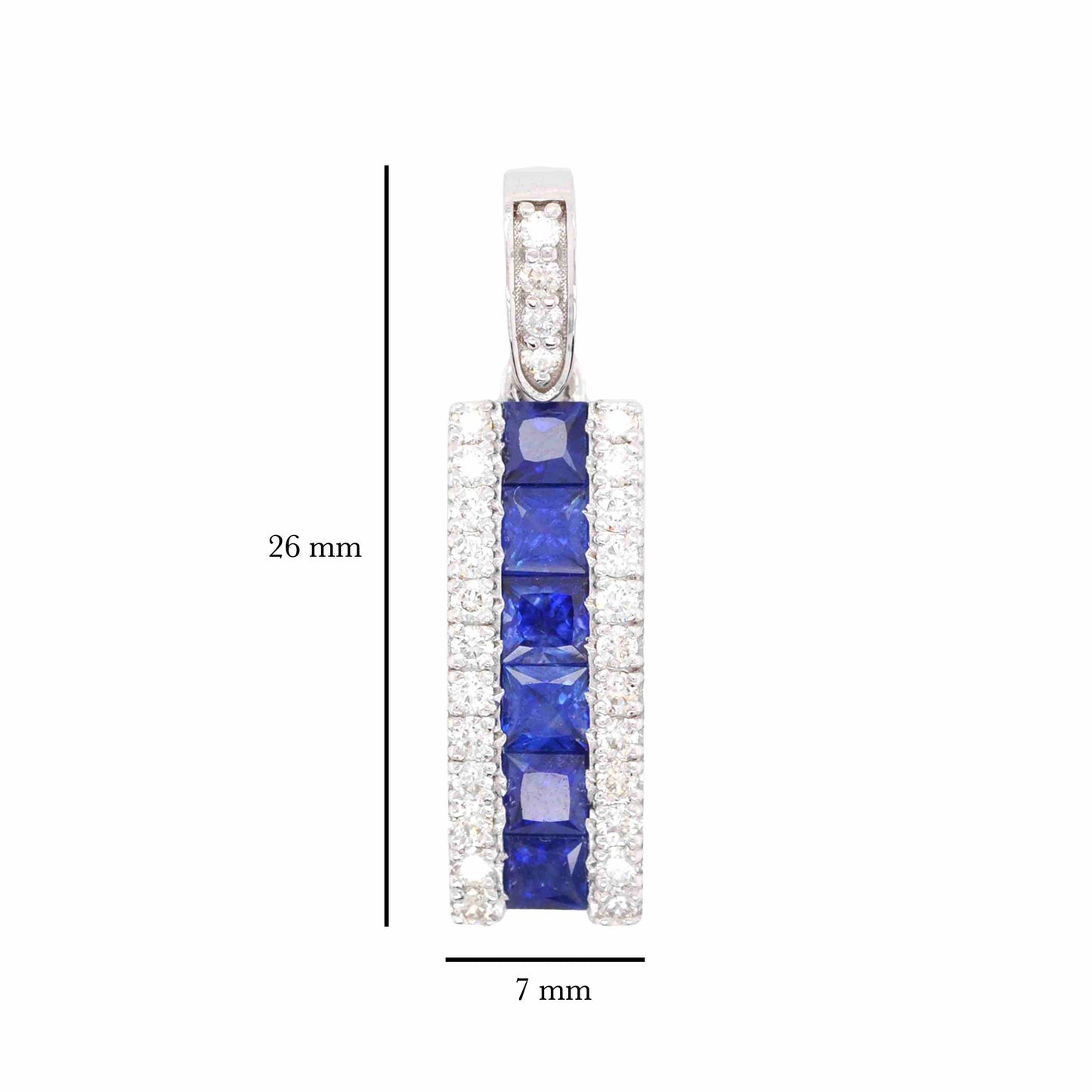 blue sapphire and diamond pendant