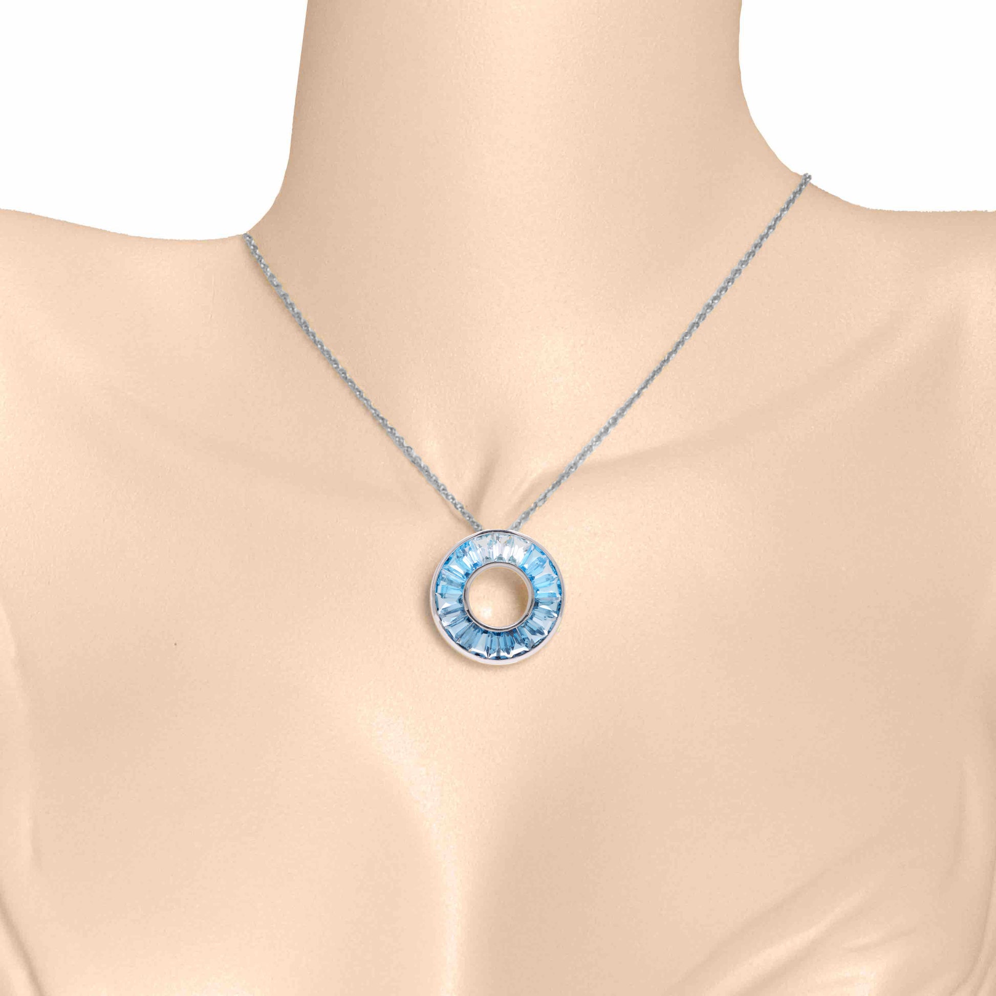 London blue topaz pendant necklace